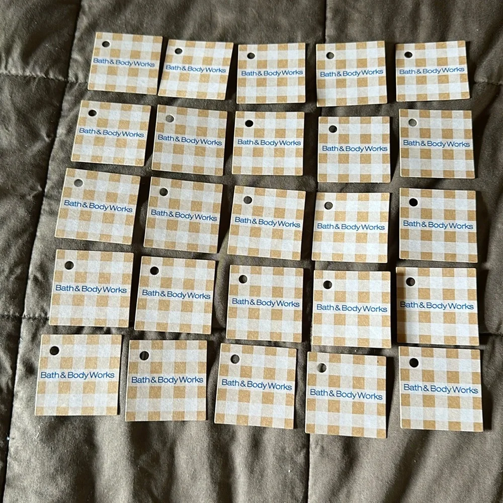 Bath & Body Works Small Cardboard Gingham Gift Tags
